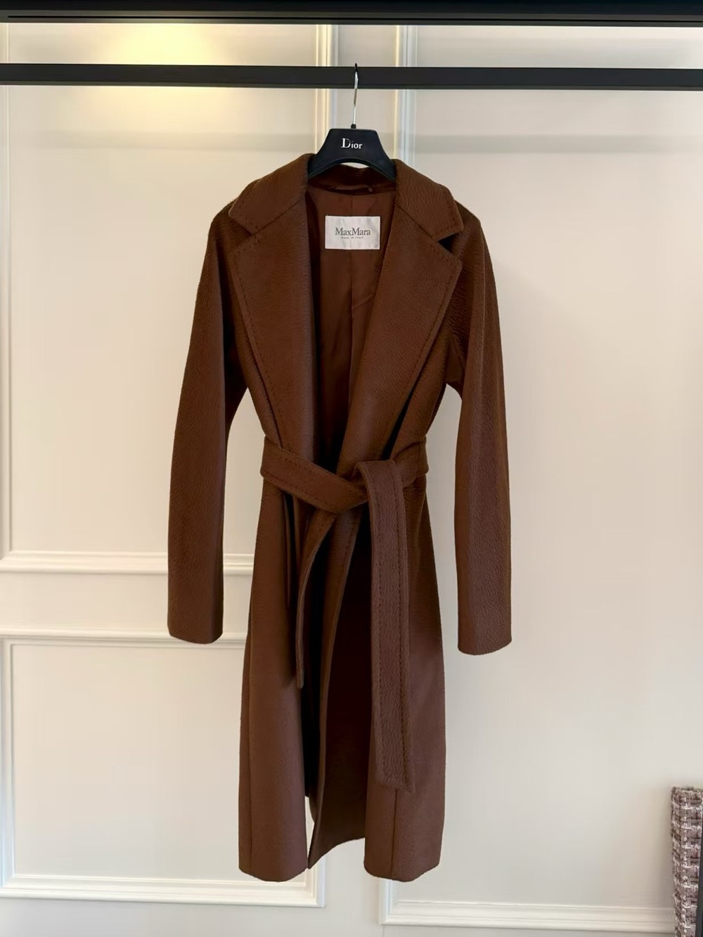 🚩steal MaxMara Chocolate Brown Belted Long Trench Coat